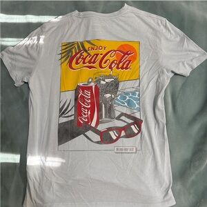 light blue coca-cola t shirt